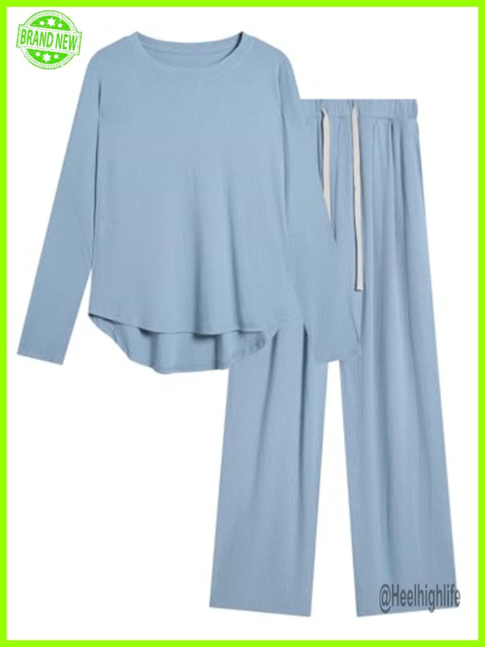2 Piece Lounge Set Batwing Short Sleeve Wide Leg Pants with Pockets